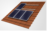 On-roof solar panel frame
