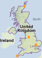 Map of location in the UK for solar comparison